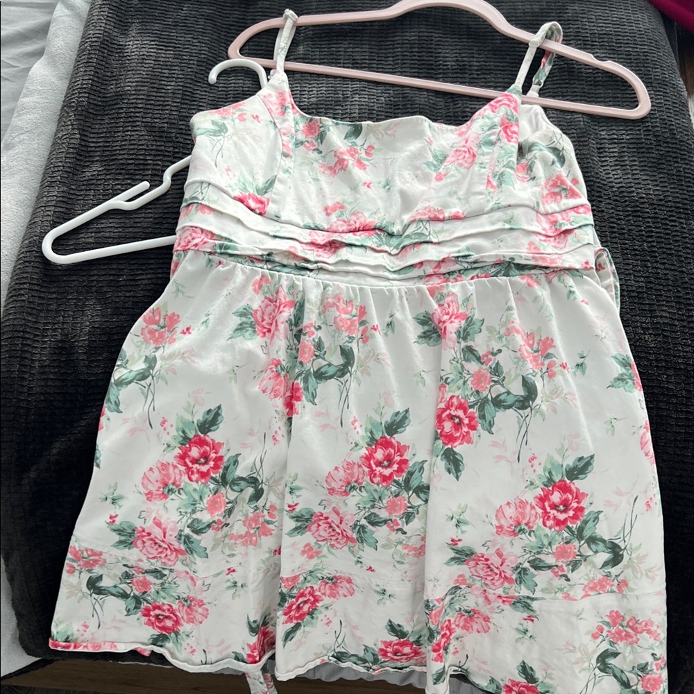 Francesca’s Floral Pink and Green Kids Dress